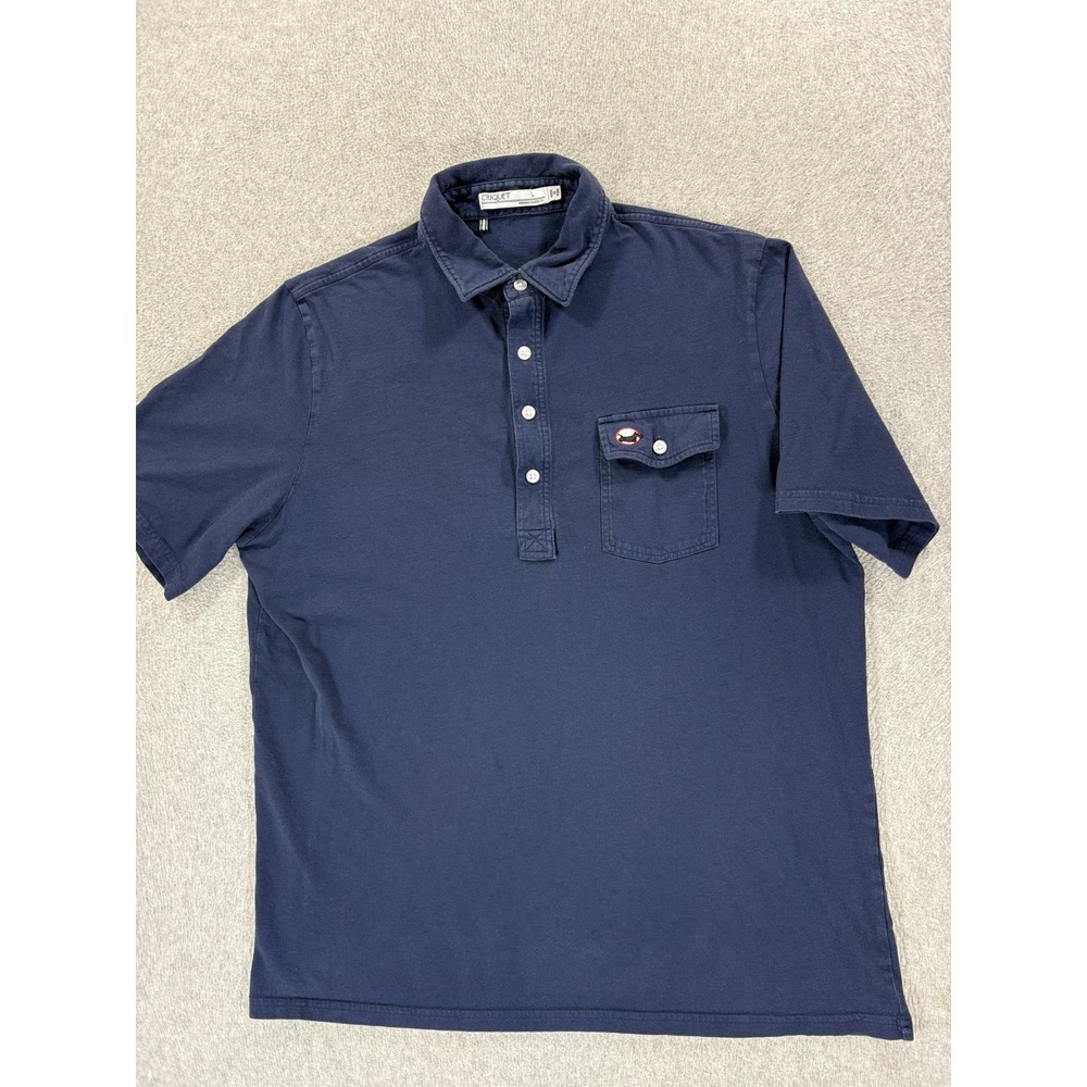 Criquet Men's Navy Short-Sleeve Polo